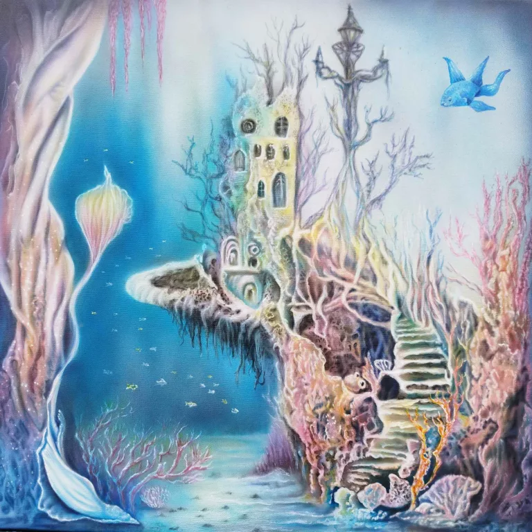 Fantasielandschaft Unterwasser auf Leinwand